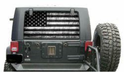 Jeep SUV Distressed Subdue  Flag Window Decal Perforated Vinyl Wrap 20x50