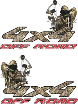 4x4  Offroad Truck Decal Reaper Bowhunting Cast Vinyl