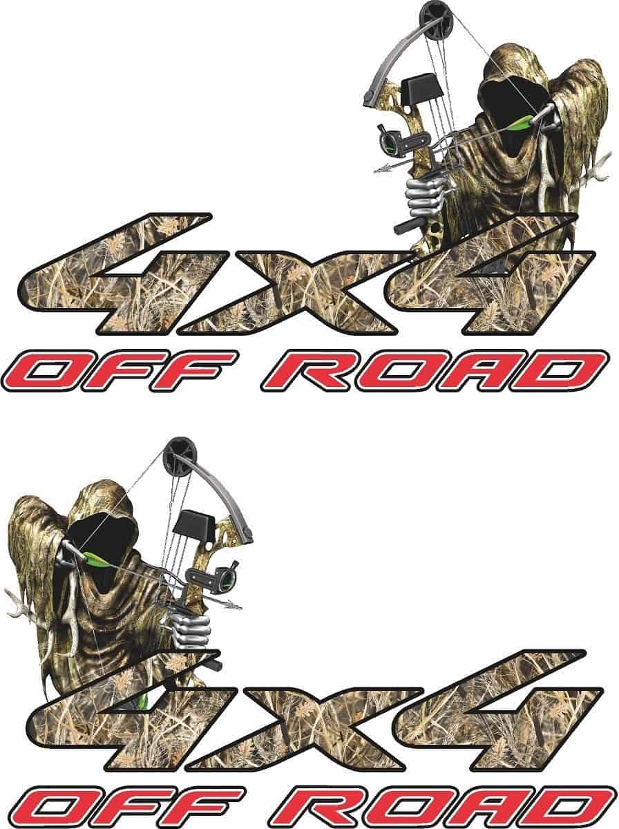 4x4  Offroad Truck Decal Reaper Bowhunting Cast Vinyl
