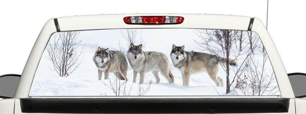 Wolf Rear Window Graphic Decal Perforated Vinyl Wrap