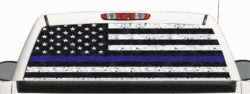 Truck SUV Police Thin Blue Line Flag Window Graphic Decal Perforated Vinyl Wrap