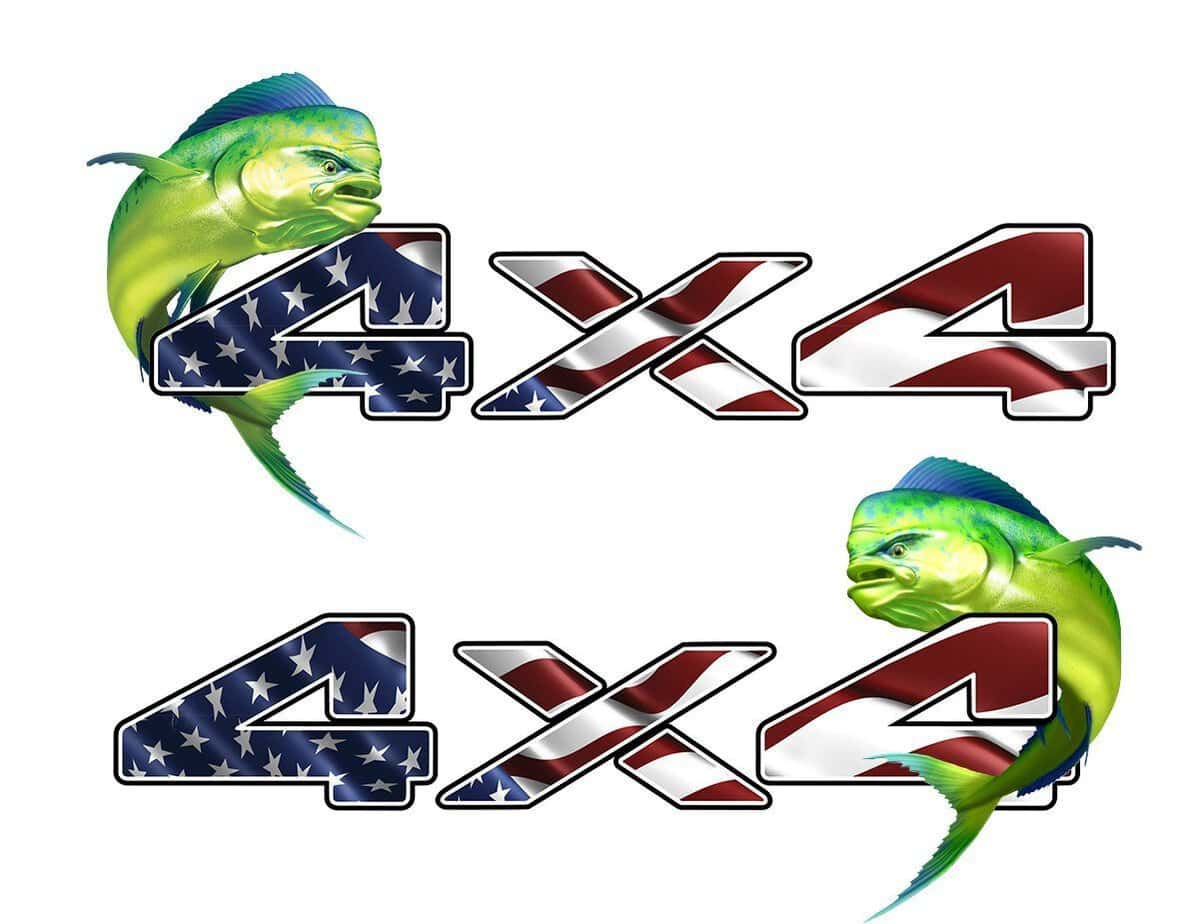 Mahi Fishing 4x4 Truck Cast Vinyl