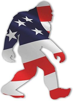 Big Foot Walking American Decal 6"